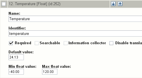 Class edit interface for the "Float" datatype.