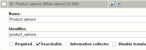 Class attribute edit interface for the "Multi-option" datatype.