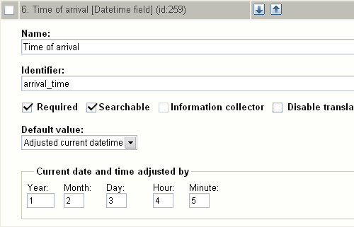 Class attribute edit interface for the "Datetime" datatype.