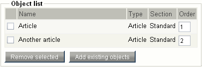 Object attribute edit interface for the "Object relations" datatype.
