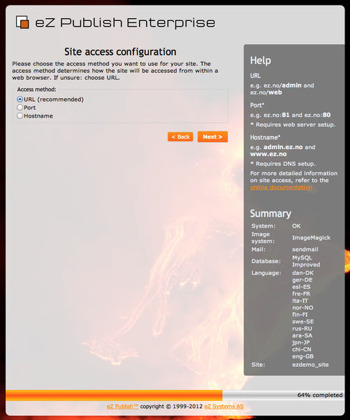 Setup Wizard Site Access Configuration